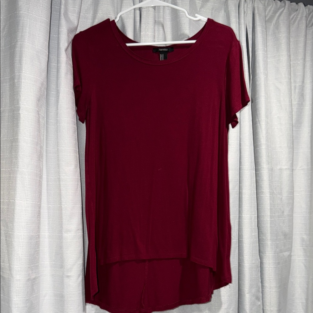 Forever 21 Maroon Short Sleeve Top